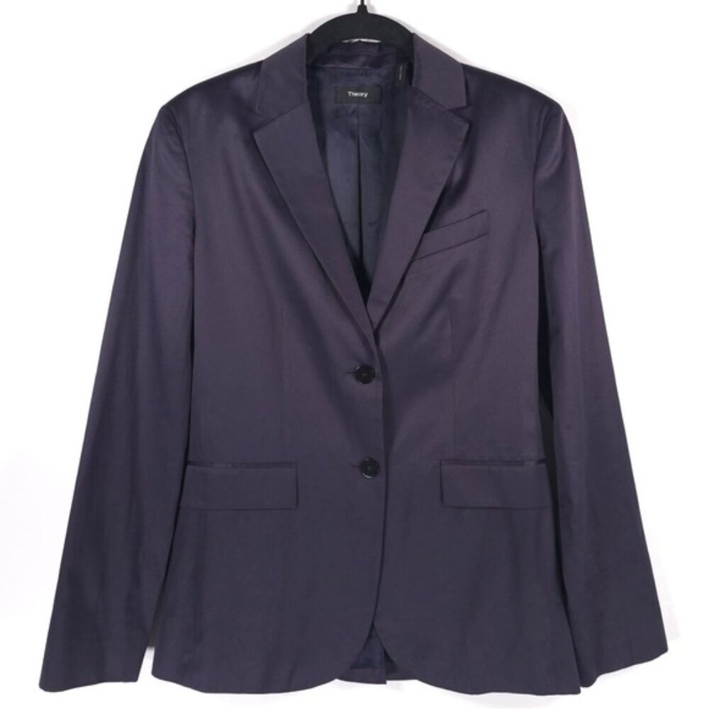 theory CLASSIC BLAZER COTTON CHINTZ B 2 Button Suit Blazer Viscose Lined Size 0